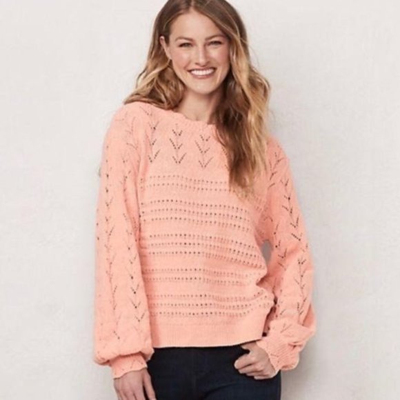 LC Lauren Conrad Sweaters - Lauren Conrad Mixed Stitch Soft Pink Sweater NWT